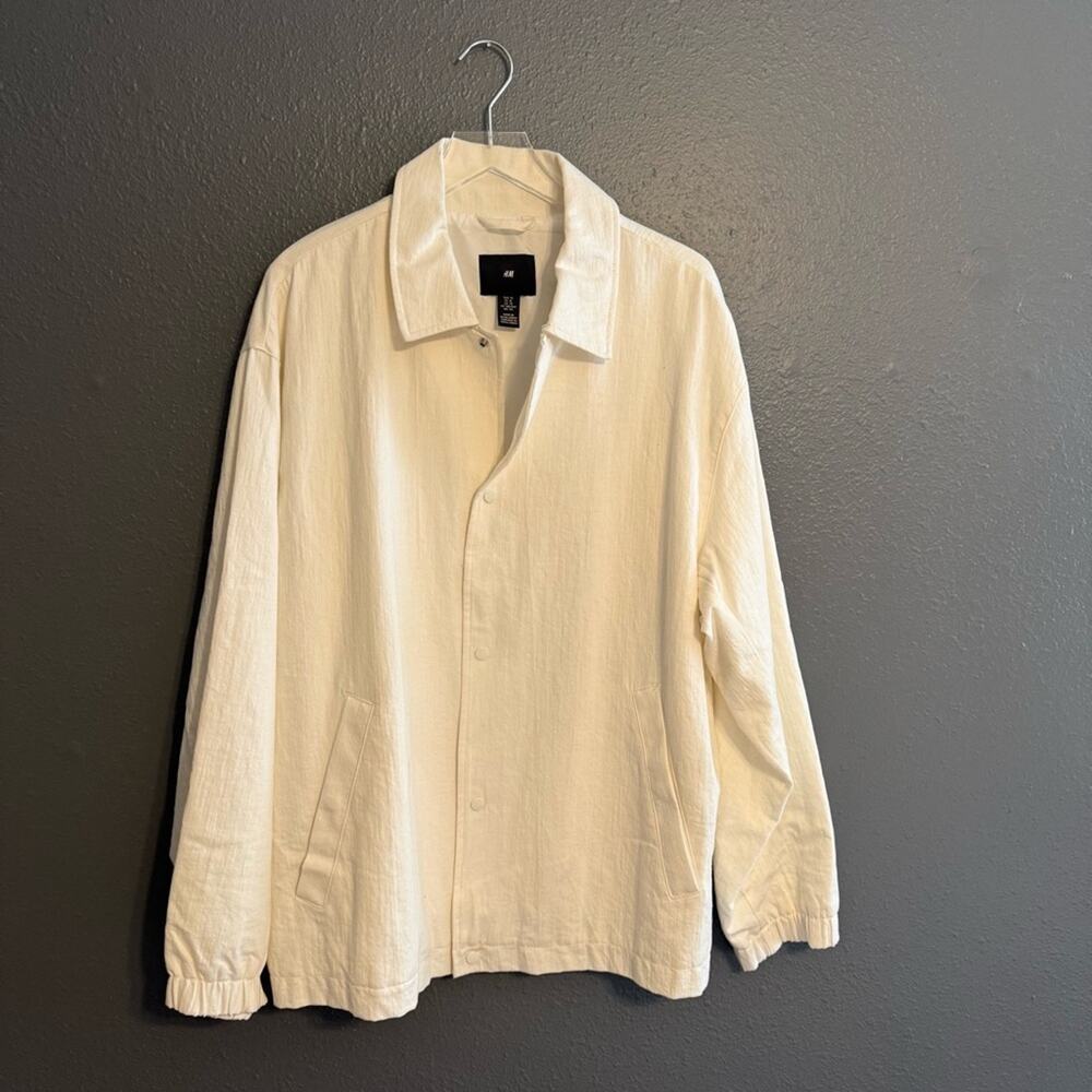 H&M Cream Lightweight Shirt Jacket